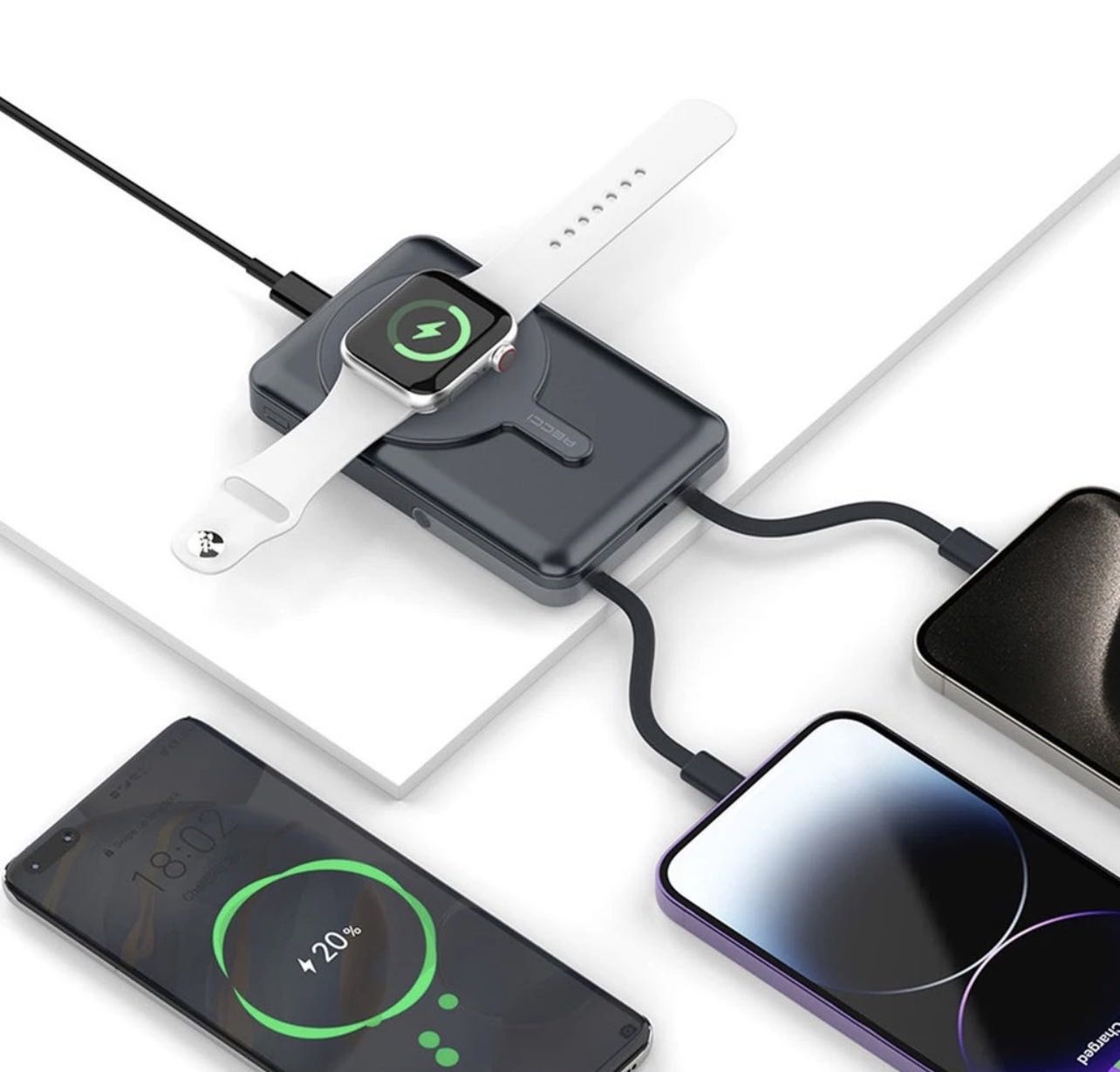 RECCI Power Bank MagSafe 10000Mah Avec Cables et Support en Tunis