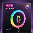 Anneau lumineux LED RGB arc-en-ciel doux de 14 pouces avec trépied et support pour téléphone 40.6 cm