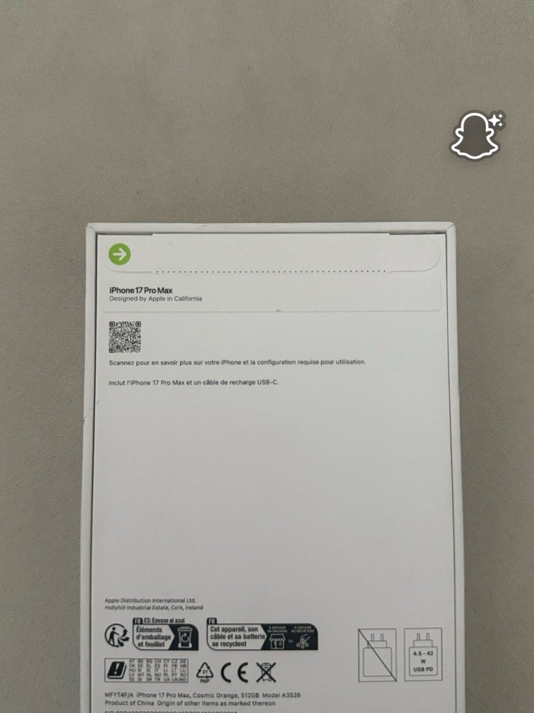 🍊IPhone 17 pro Max 512go double SIM🍊 