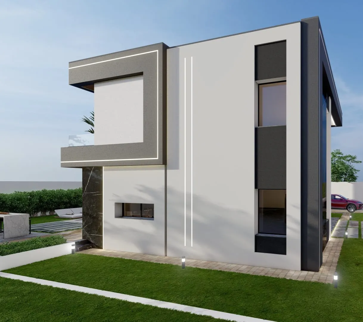 une charmante villa de style moderne en cours de finition