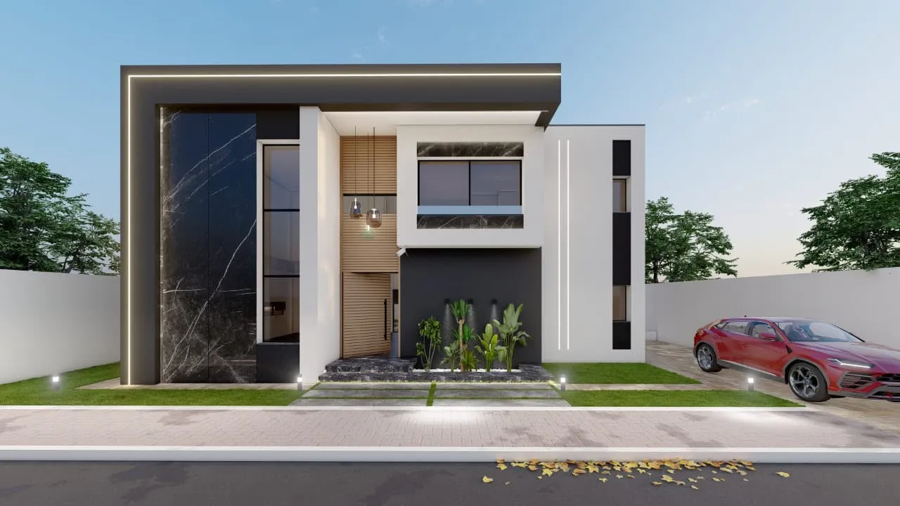 une charmante villa de style moderne en cours de finition