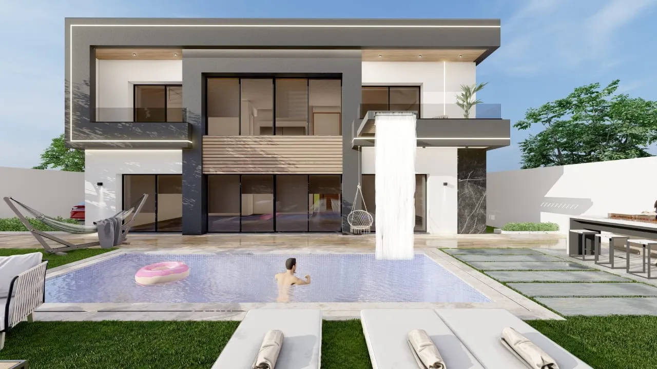 une charmante villa de style moderne en cours de finition