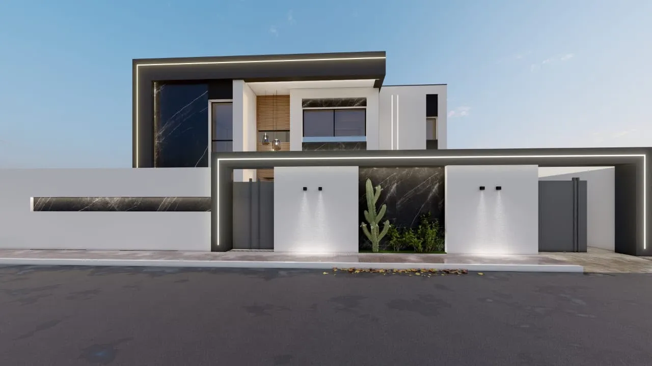 une charmante villa de style moderne en cours de finition