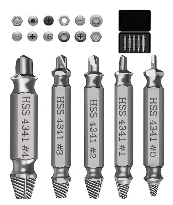 🔧 Extracteur de Vis Endommagées – Kit 5 Pièces