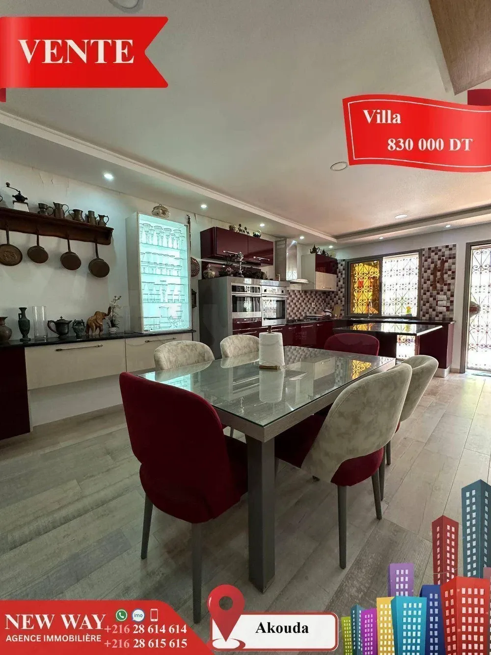 Villa de Plain Pied à Akouda dans un Quartier Résidentiel