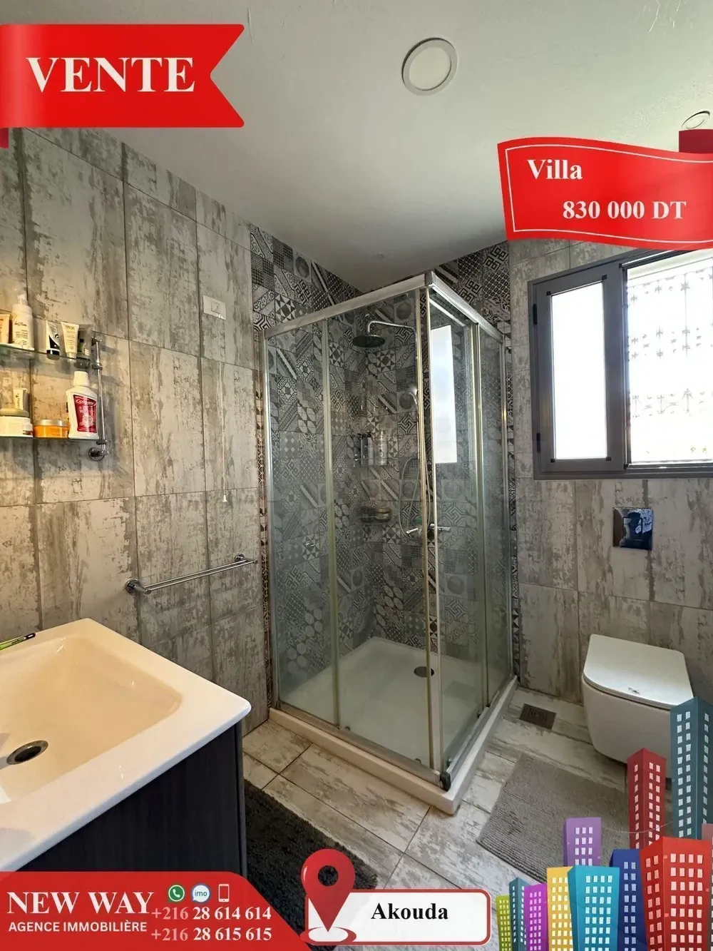 Villa de Plain Pied à Akouda dans un Quartier Résidentiel