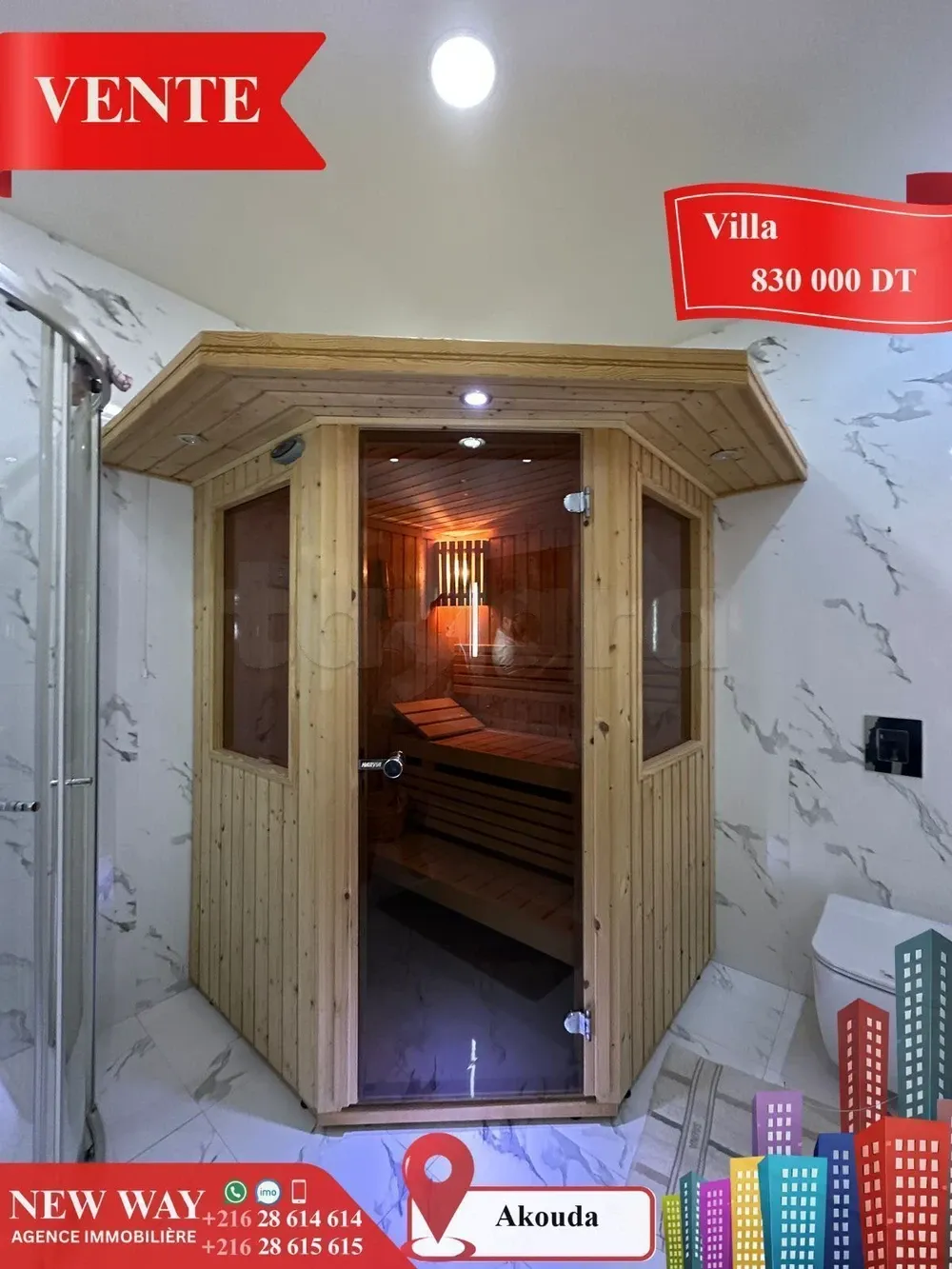 Villa de Plain Pied à Akouda dans un Quartier Résidentiel
