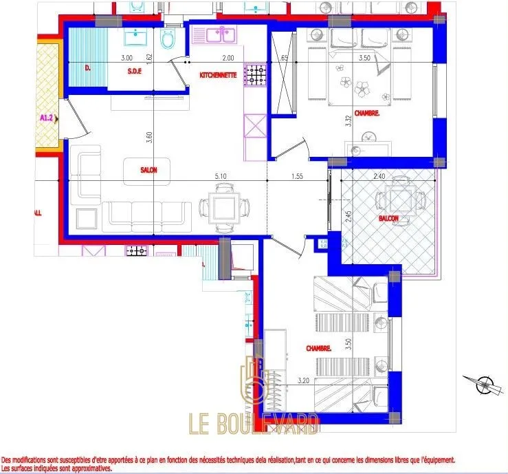 A vendre Appartement S+2 à AFH Mrezga , Cité El Wafa