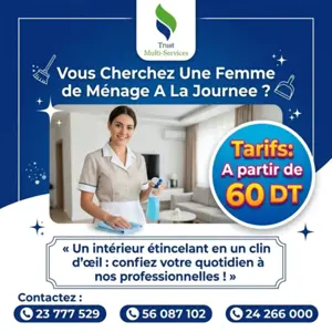 FEMME DE MENAGE PAR JOUR A SOUSSE
