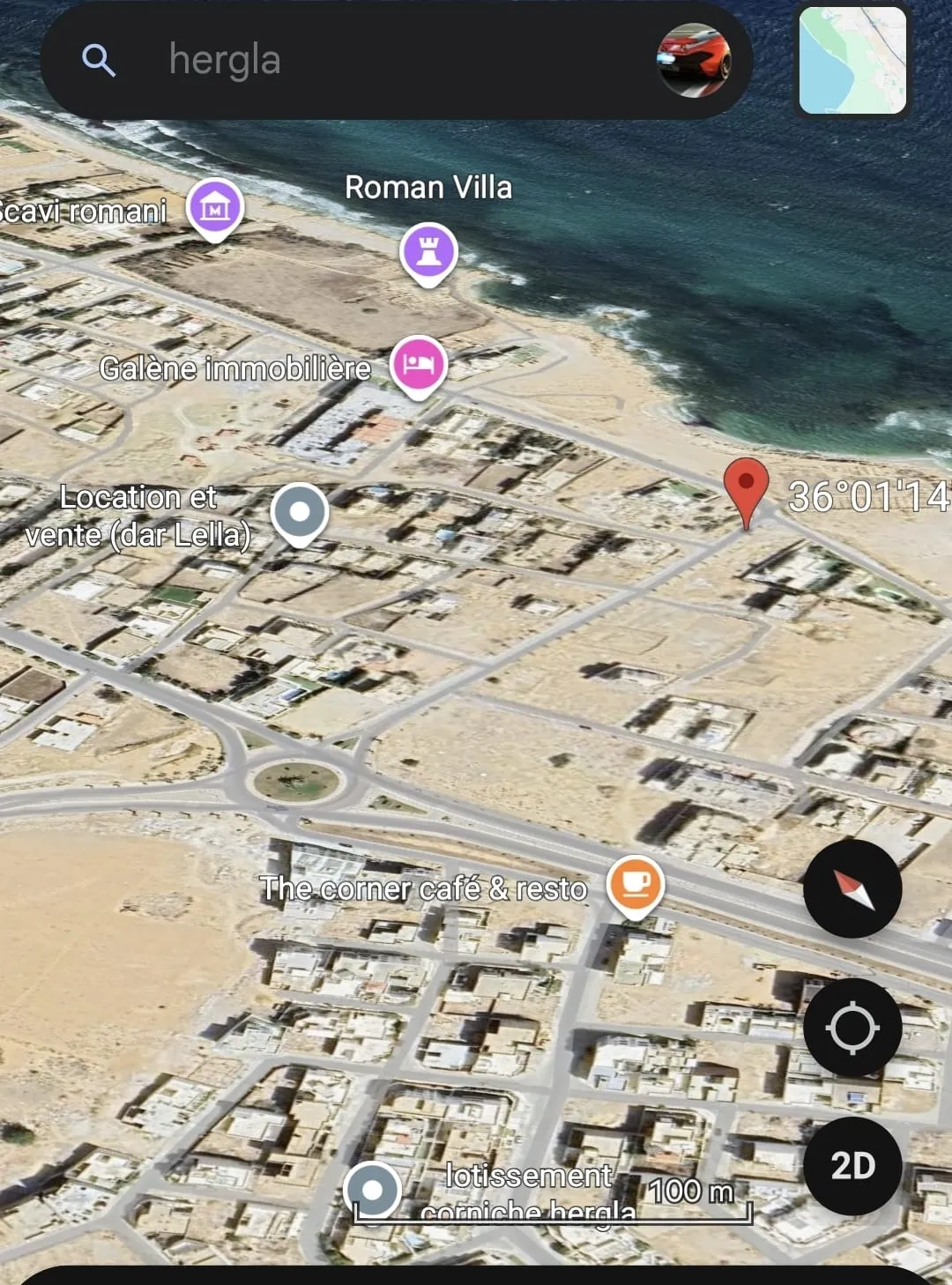 BEAU Terrain 430 m² VOCATION R+3 hergla, 2éme position de la mer