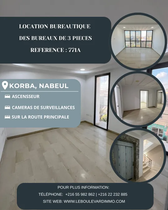A louer des bureaux à Korba 