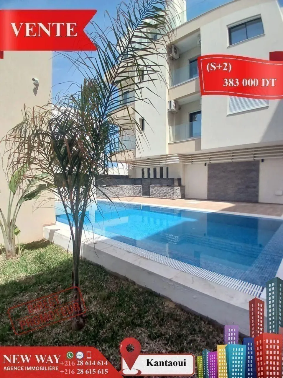 (S+2) à kantaoui Direct Promoteur, Prés de mer