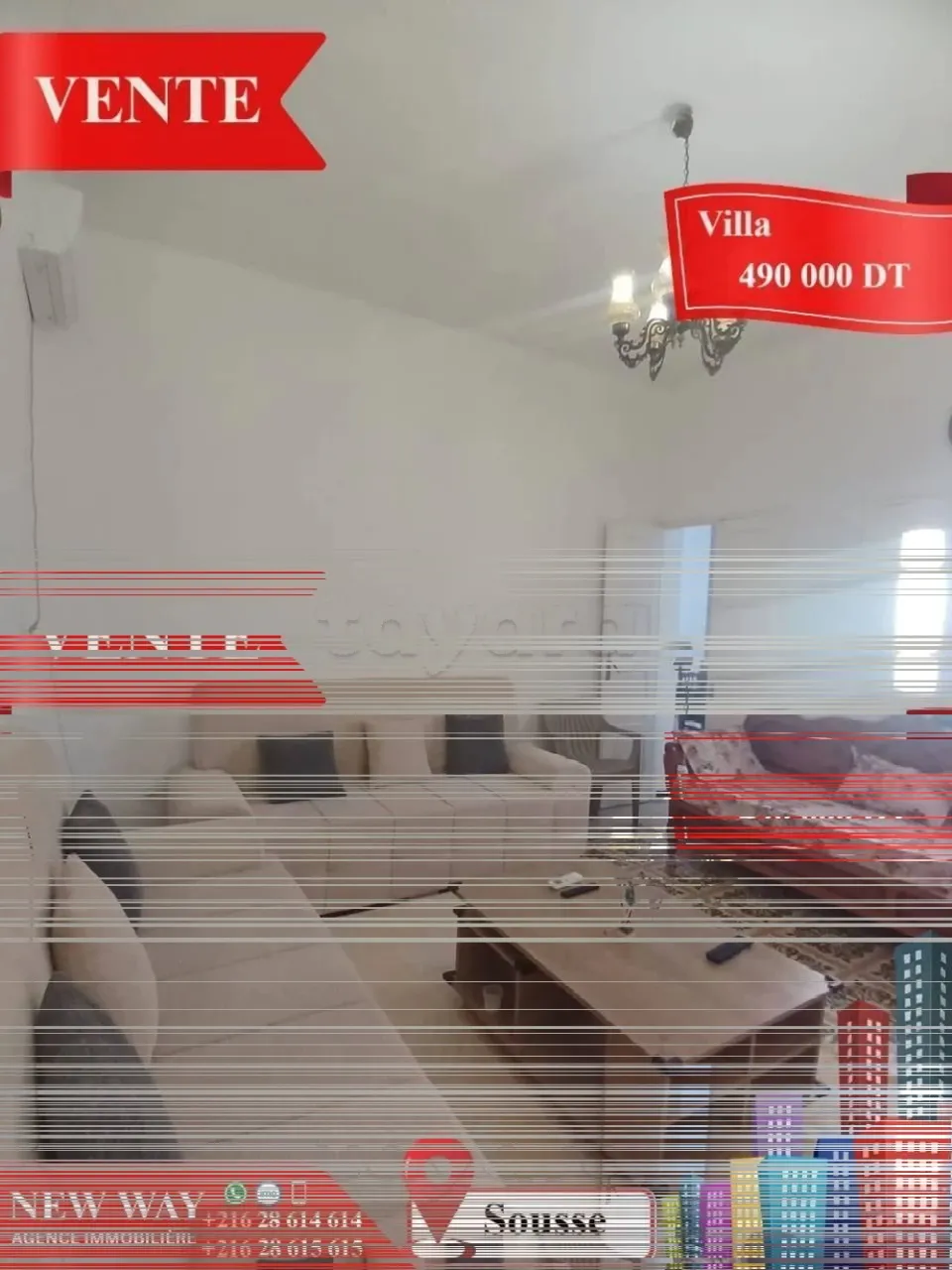 Villa de Plain Pied à Sousse, Proche de toutes Commodités