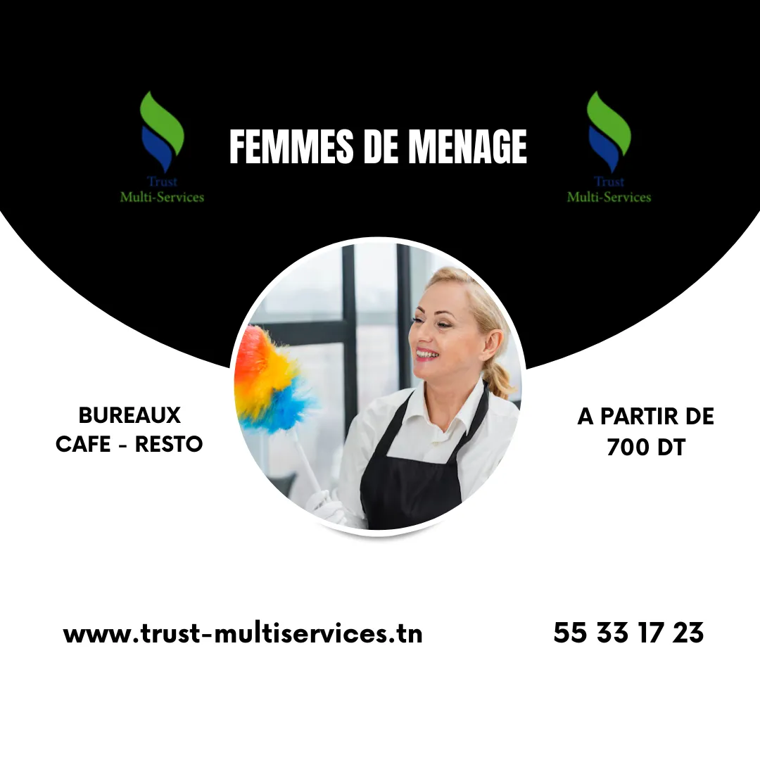 FEMMES DE MENAGE PAR JOUR ET PAR MOIS A MAHDIA