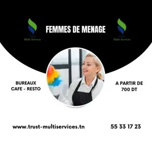FEMMES DE MENAGE PAR JOUR ET PAR MOIS A MAHDIA
