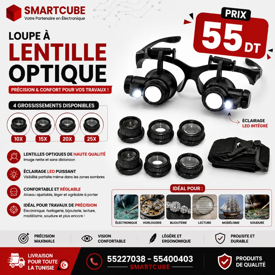 Loupe à lentille optique 10X 15X 20X 25X