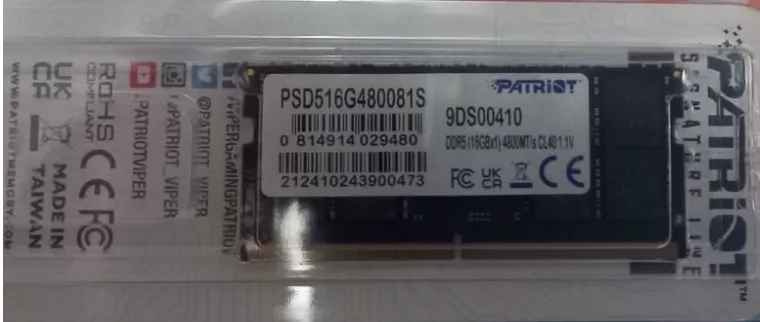  DDR5 SODIMM 16Go 4800 PATRIOT
