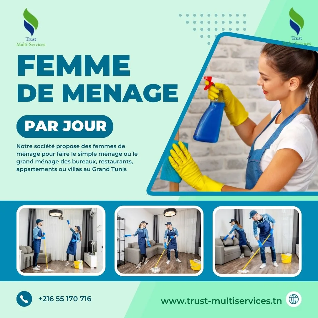 Femme de ménage par jour A Ariana