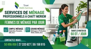 FEMME DE MENAGE PAR JOUR A KALAA SGHIRA