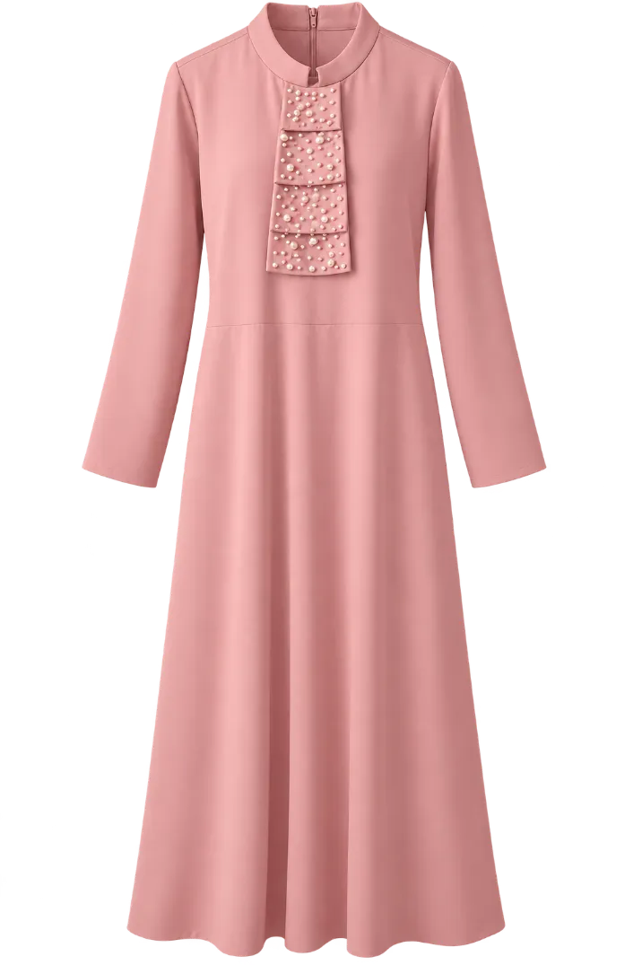 Robe longue à perle