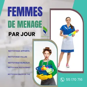 FEMME DE MENAGE POUR BUREAUX PAR JOUR A RADES 