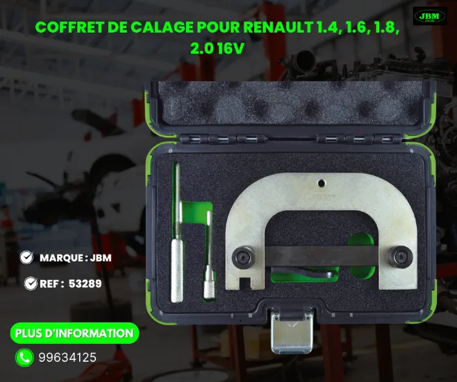 A VENDRE MATERIEL DE GARAGE REF : 53289 COFFRET DE CALAGE POUR RENAULT 1.4, 1.6, 1.8, 2.0 16V