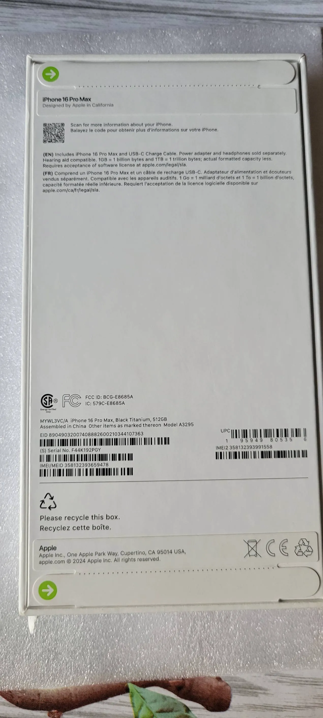 Iphone 16 pro max 512 GB