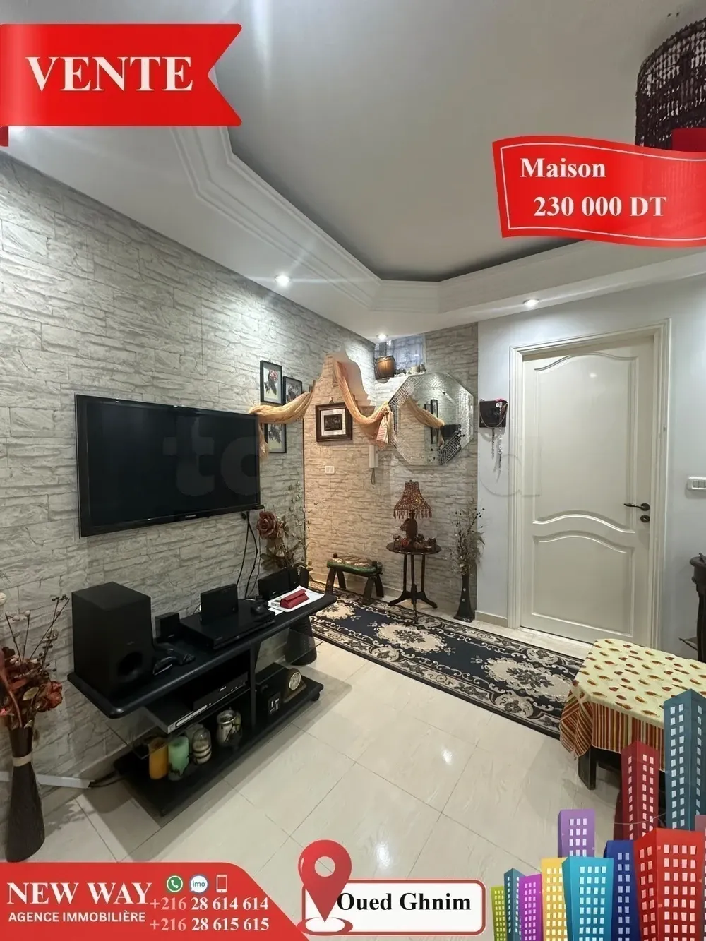 Maison à Jawhara (Oued Ghnim) Proche de toutes Commodités
