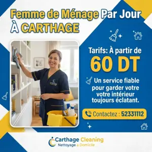 FEMME DE MENAGE PAR JOUR A CARTHAGE