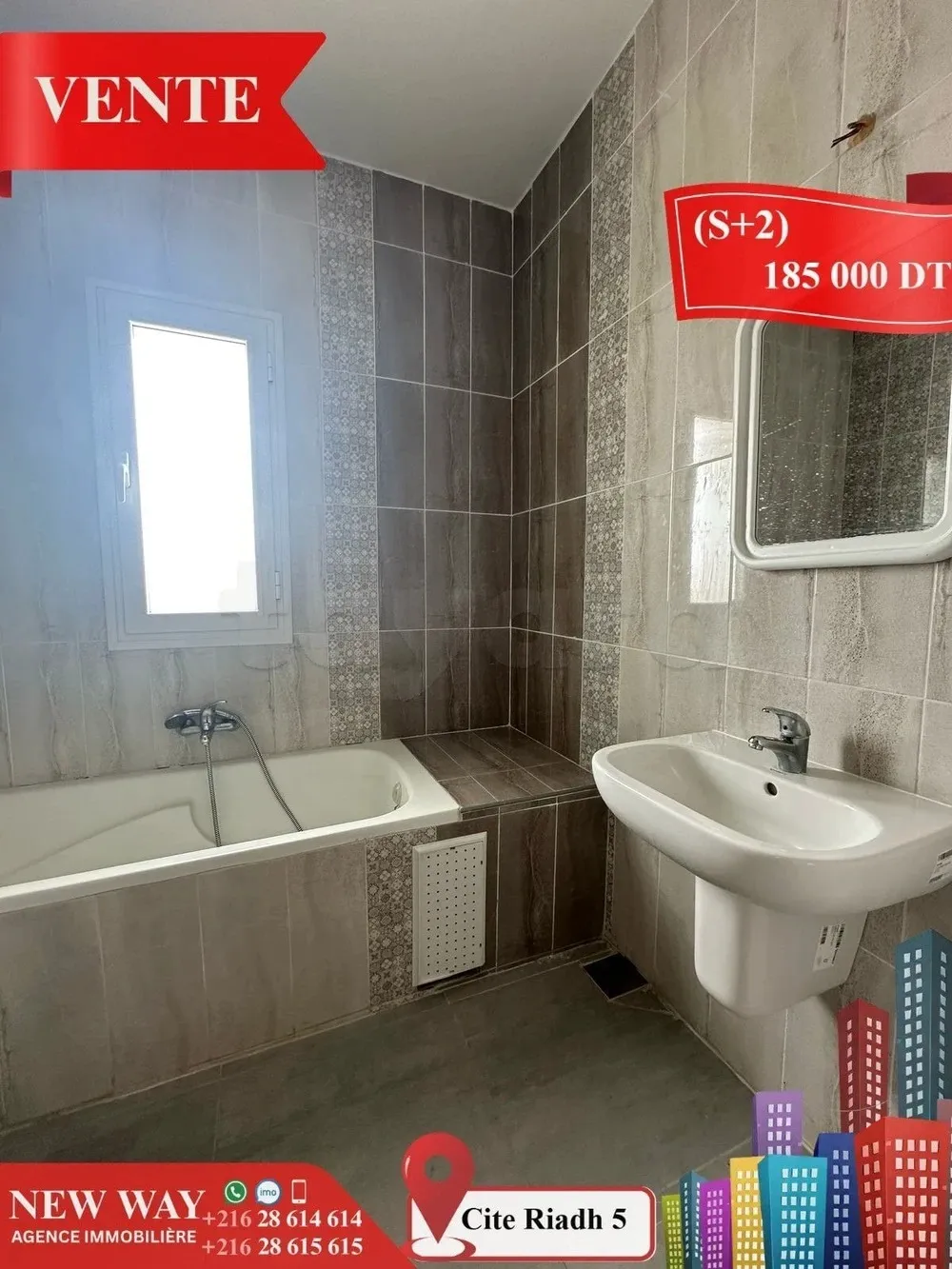 (S+2) à Cité Riadh 5 avec Place de Parking