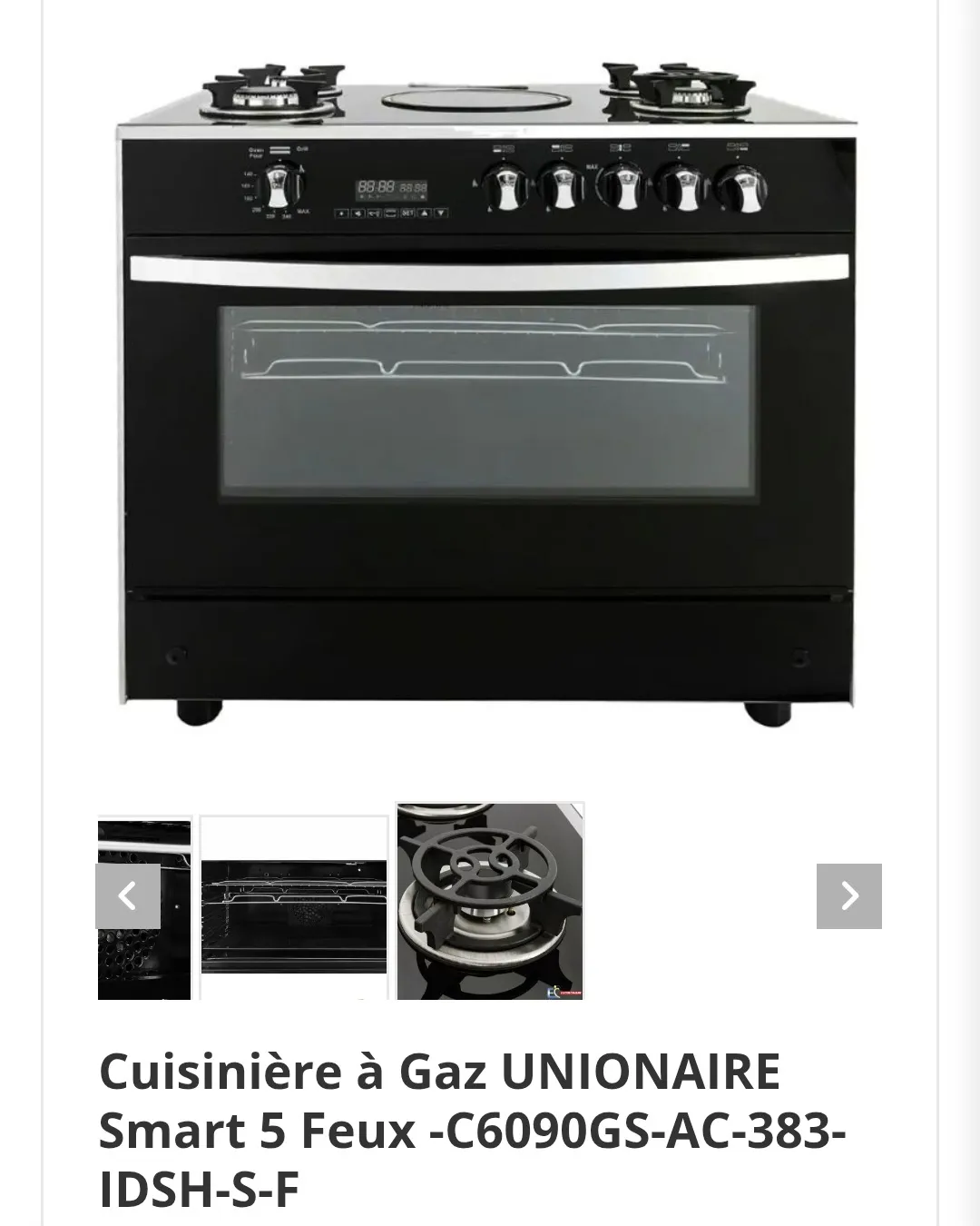 Cuisinière hotte 90cm