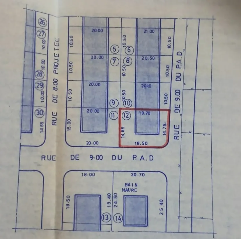 Terrain qui fait le coin 492 m² R+2 à Bni Khiar – Nabeul