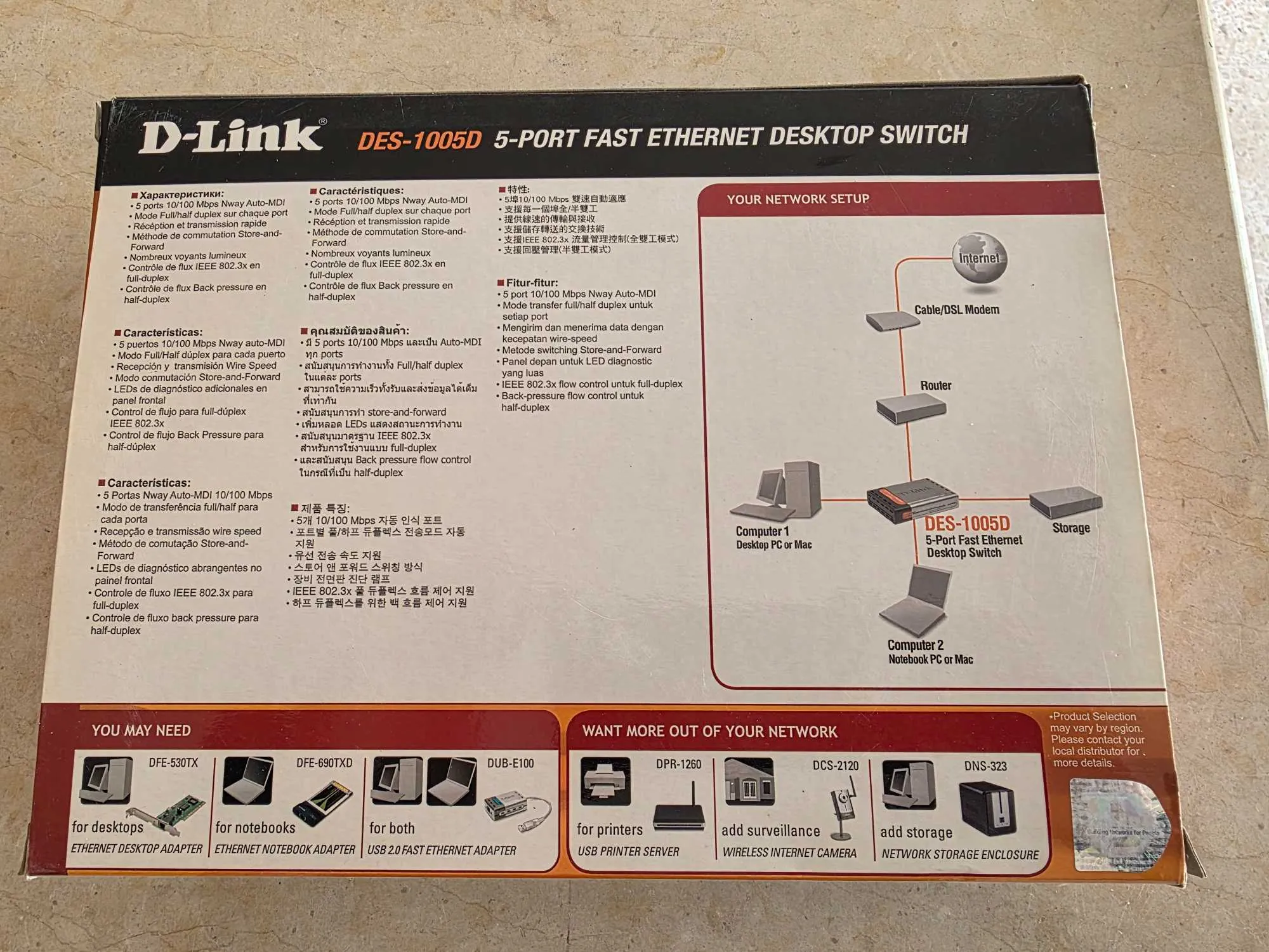 Switch Dlink Des-1005D Importe