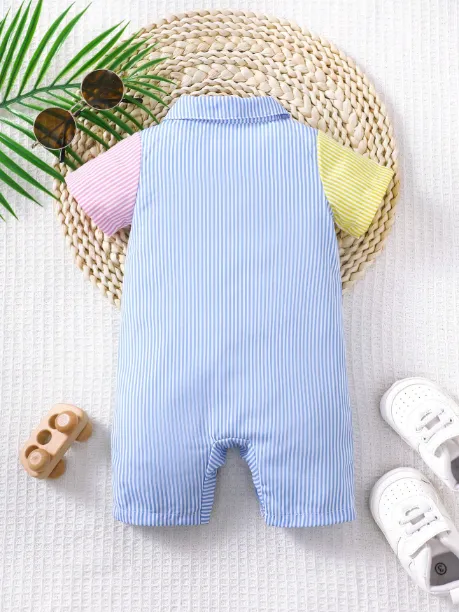 Combinaison pour bébé garçon (Shein-BrownBark)