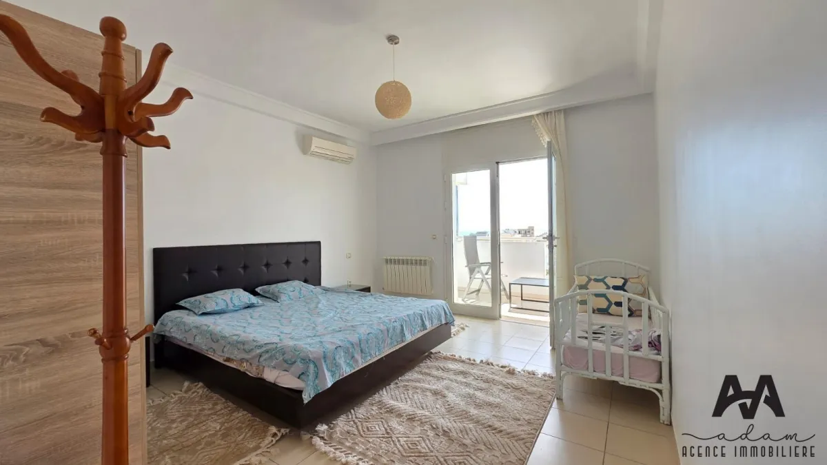 Appartement S+3 Meublé avec Vue Mer Panoramique à Mrezga, Hammamet Nord