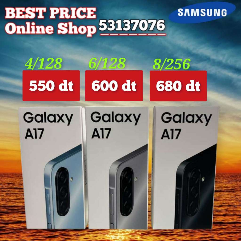 Samsung A17 Cacheté paquet fermé #Validé✔️
➖4/128=550 dt
➖6/128=600 dt
➖8/256=680 dt
