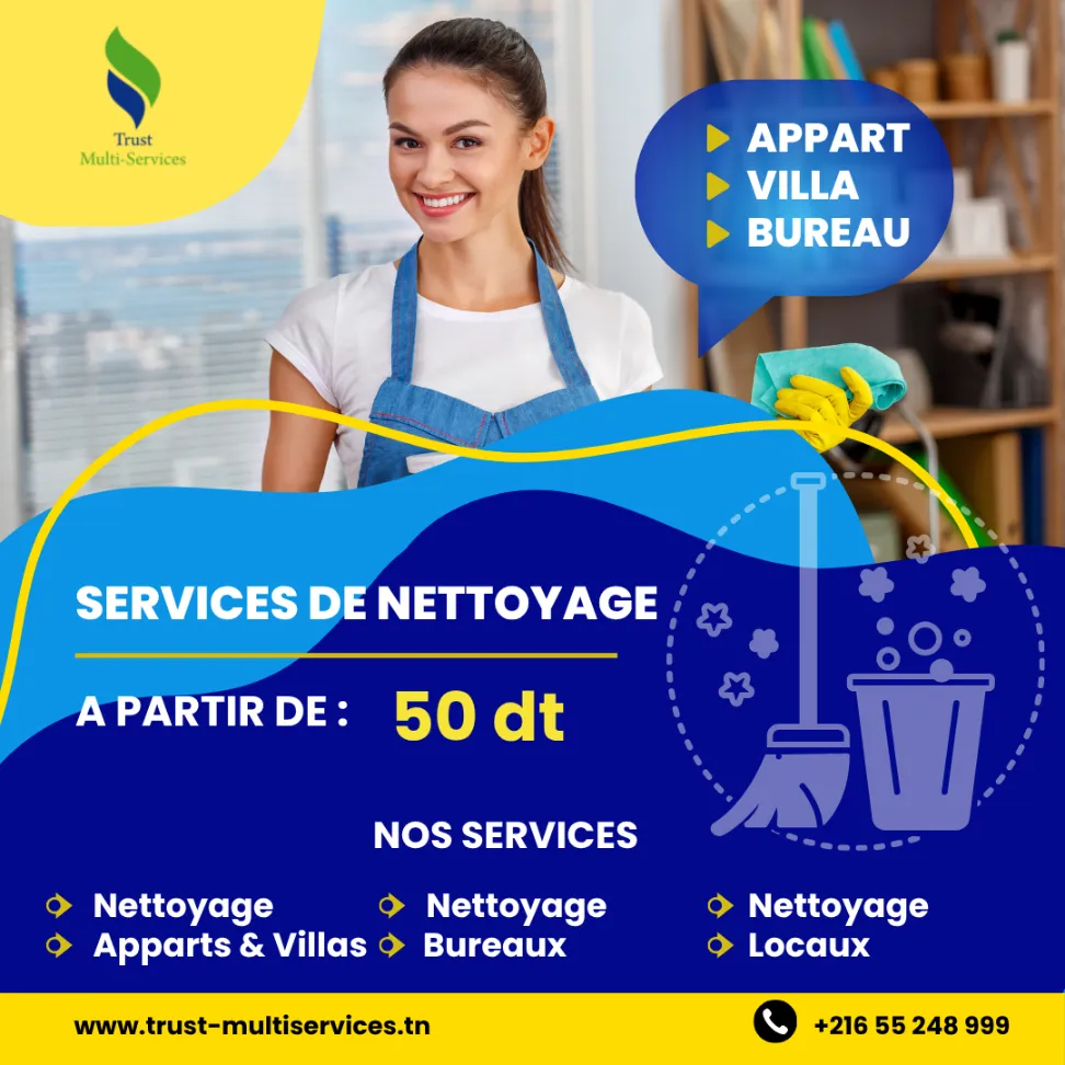 Femme de ménage par jour pour bureau à Ariana Ville