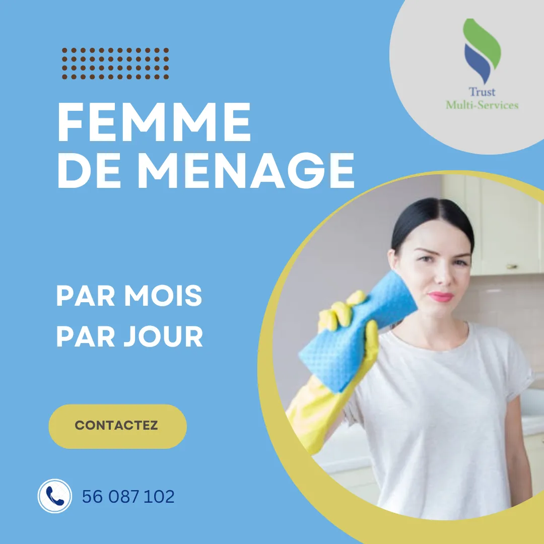 Femme de Ménage Polyvalente à Votre Service – Par Mois