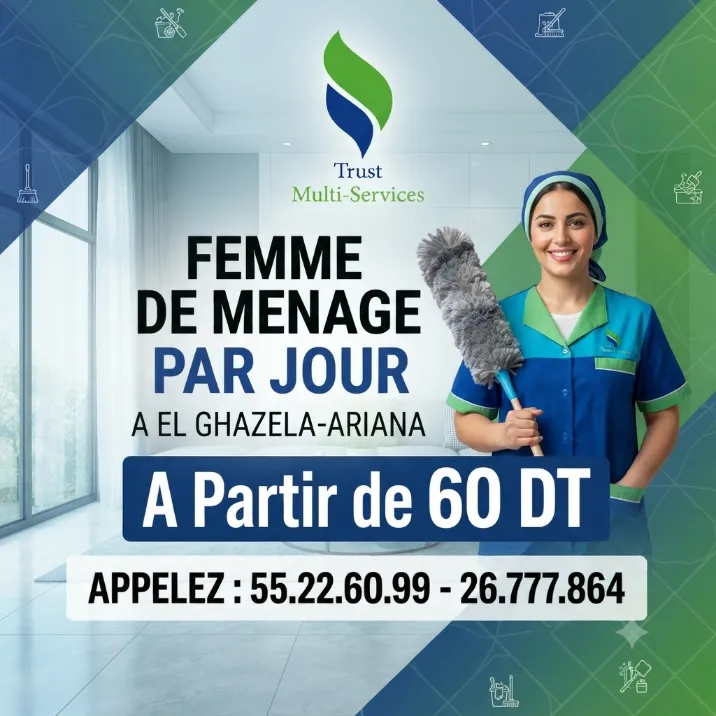 DES FEMMES DE MENAGES PAR JOUR A DAR FADHALE