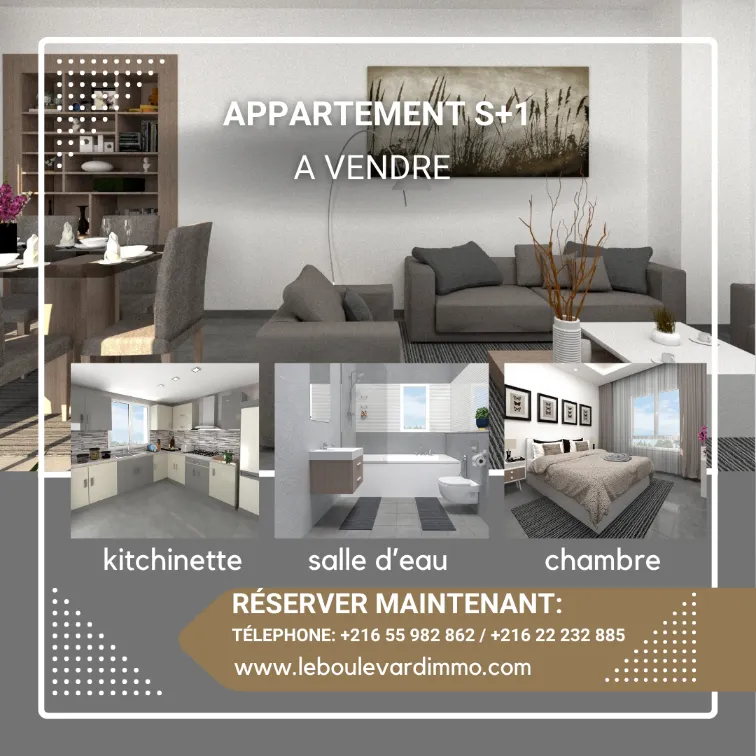 A vendre Appartement S+1 à AFH Mrezga , Cité El Wafa 