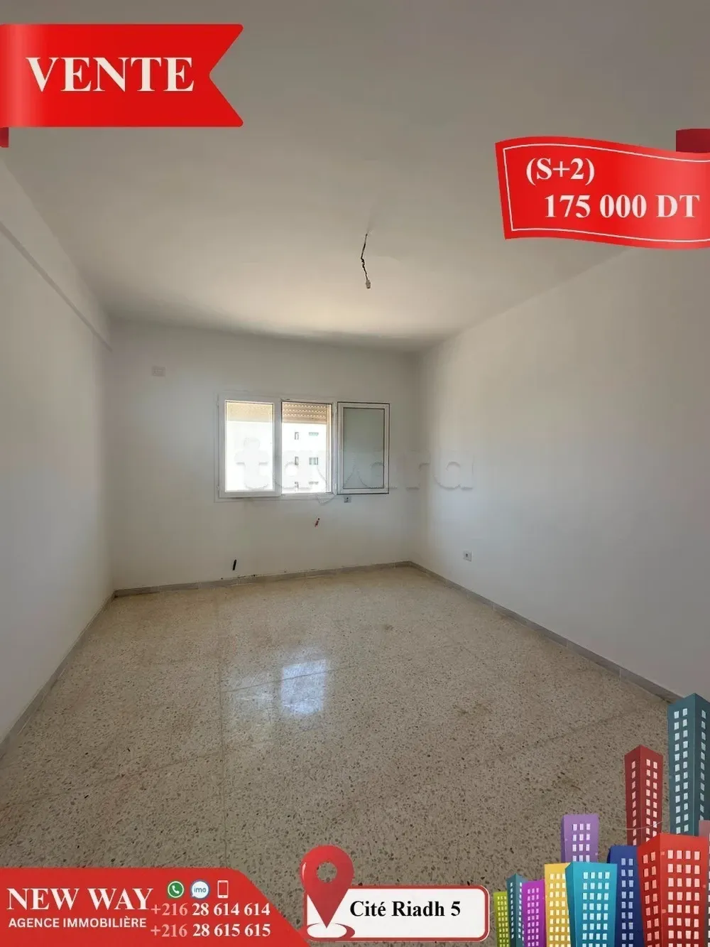 Appartement (S+2) à Cité Riadh 5