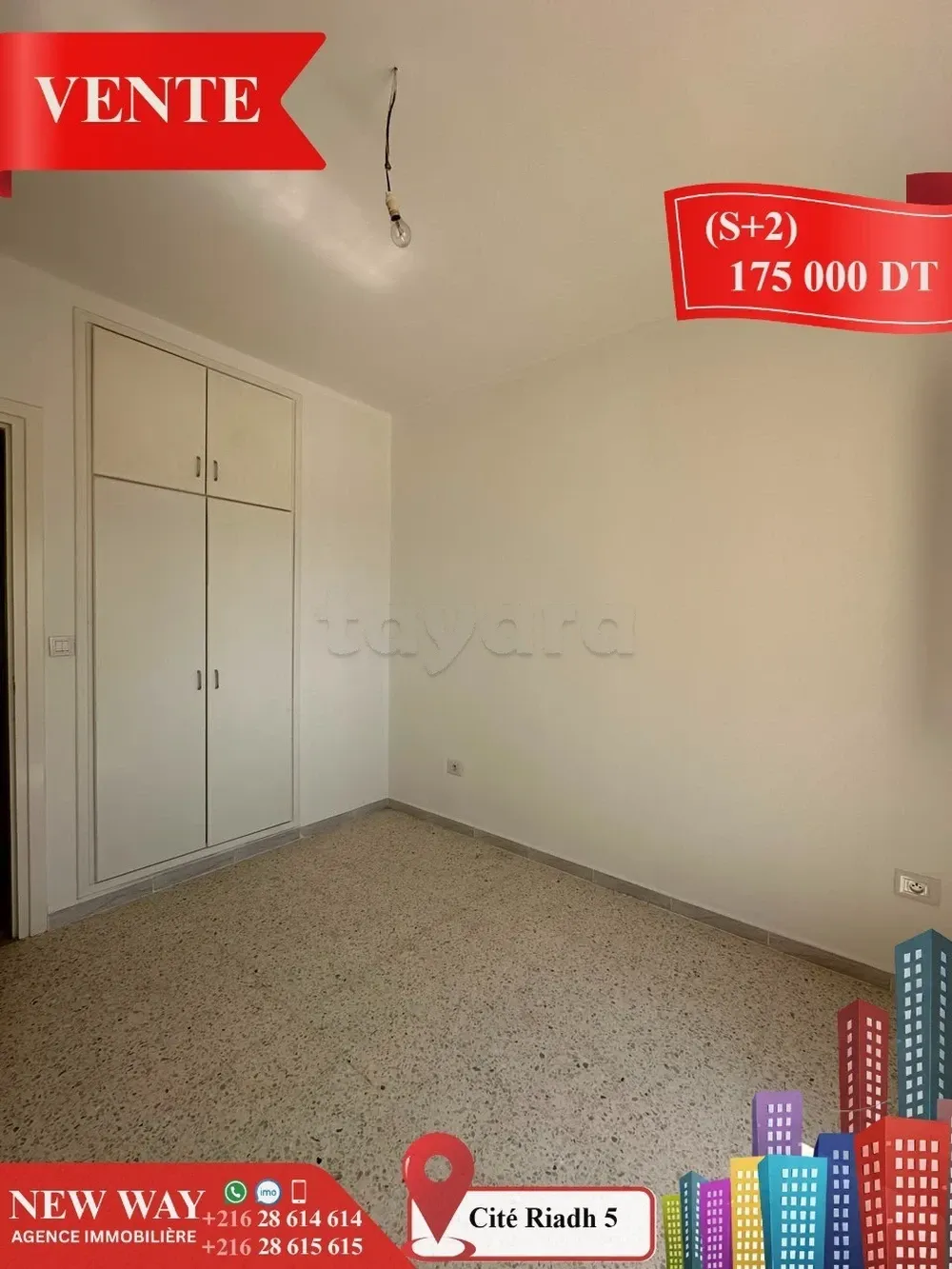 Appartement (S+2) à Cité Riadh 5