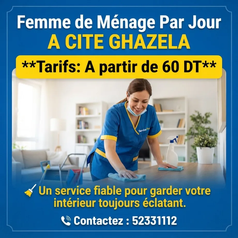 Femmes de ménage disponibles par jour dès 60 DT !