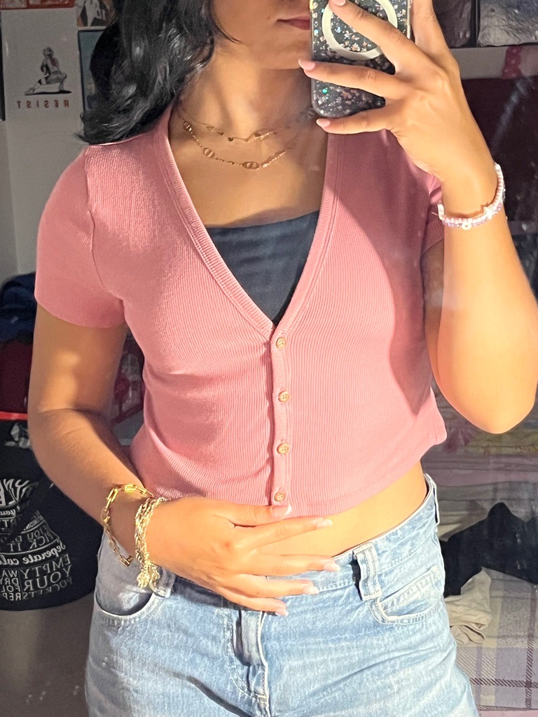 Haut rose poudre