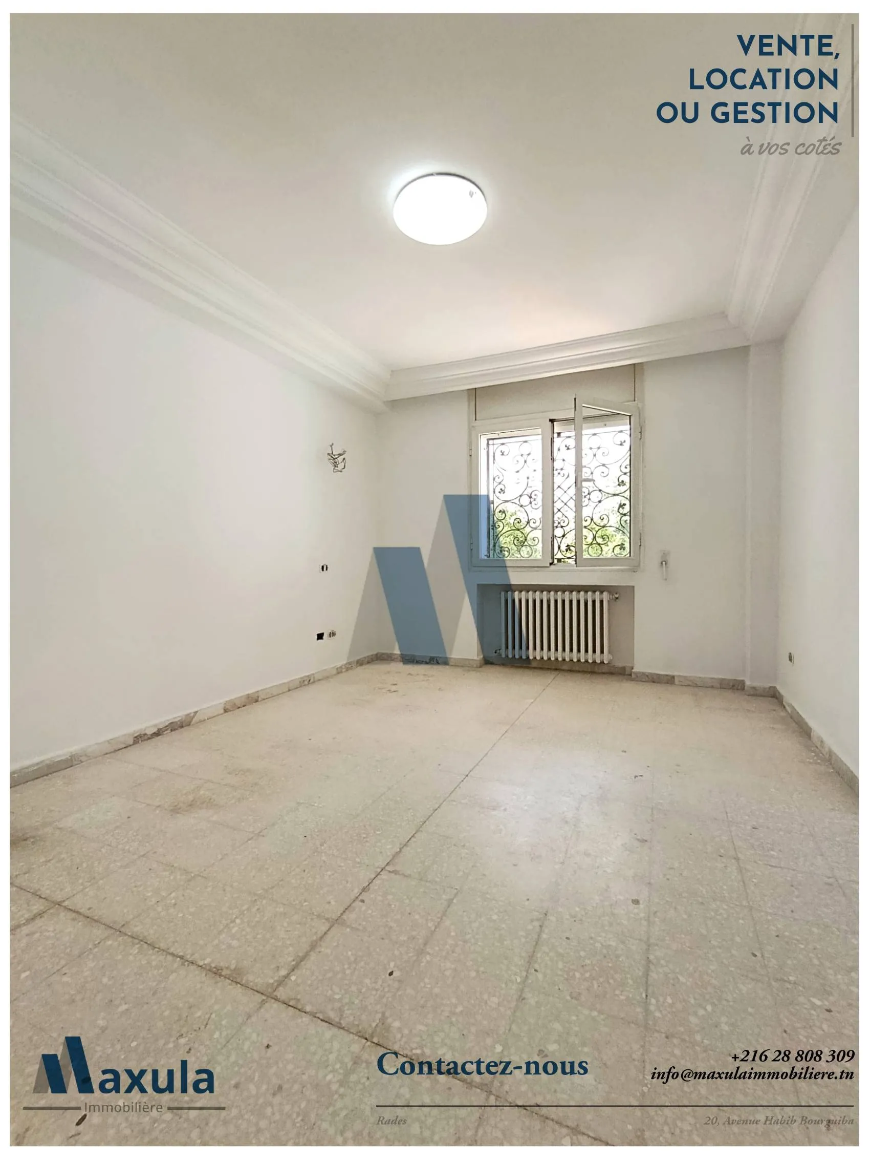 À LOUER APPARTEMENT S+3 À USAGE BUREAUTIQUE À MEGRINE COTEAUX
