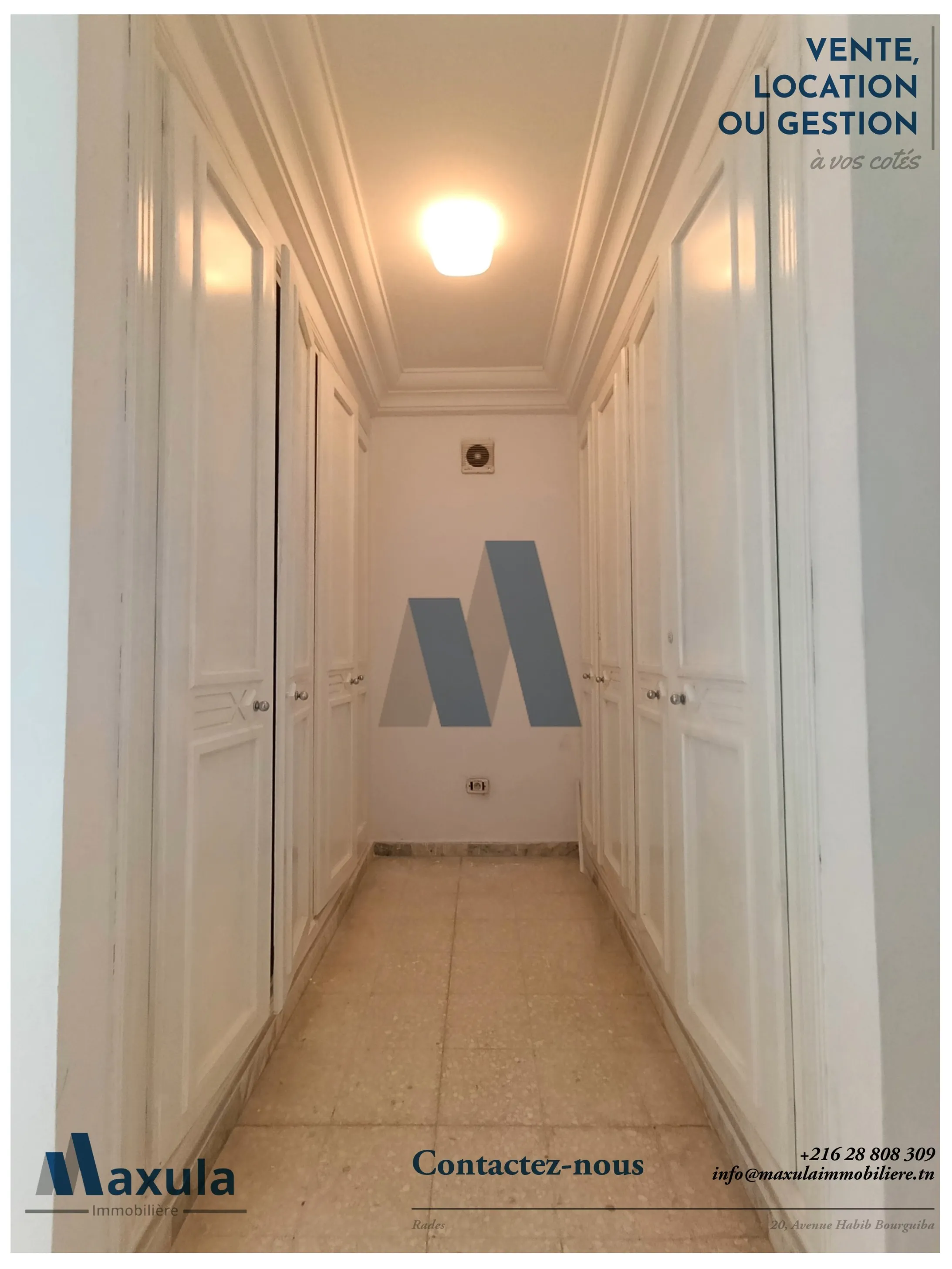 À LOUER APPARTEMENT S+3 À USAGE BUREAUTIQUE À MEGRINE COTEAUX