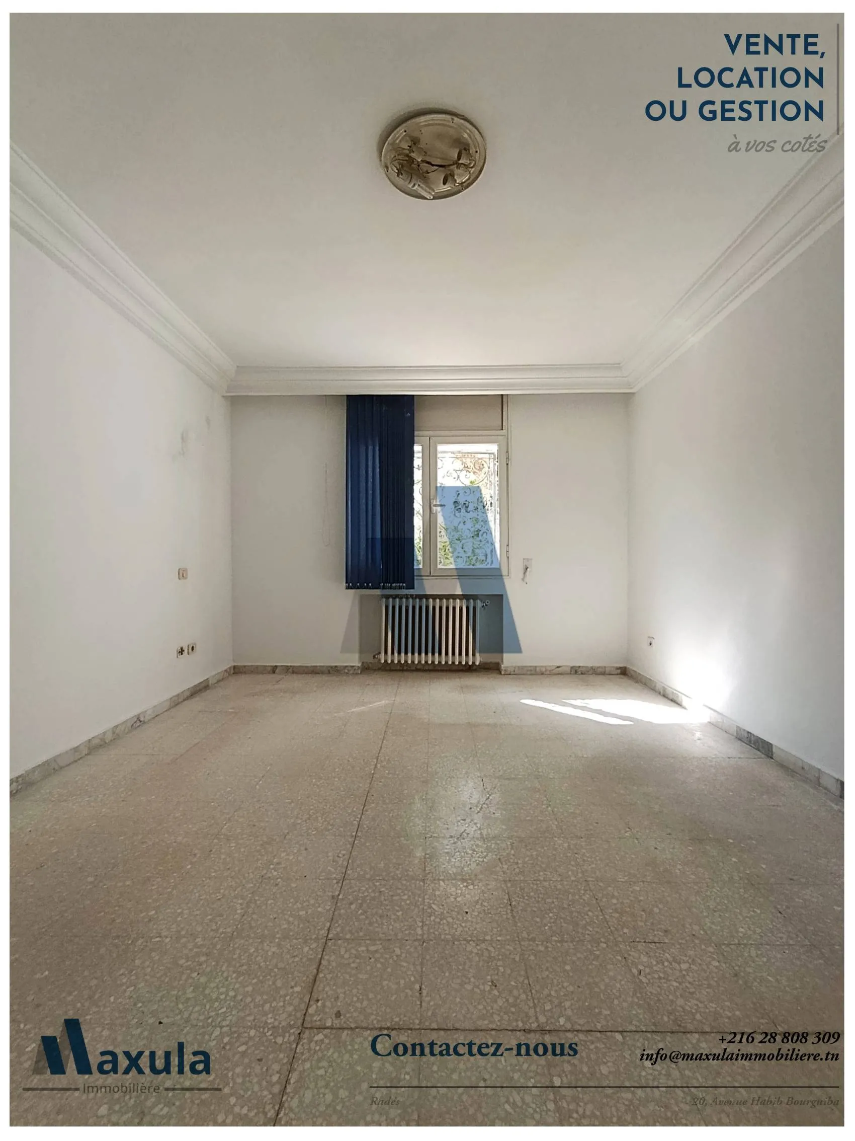 À LOUER APPARTEMENT S+3 À USAGE BUREAUTIQUE À MEGRINE COTEAUX