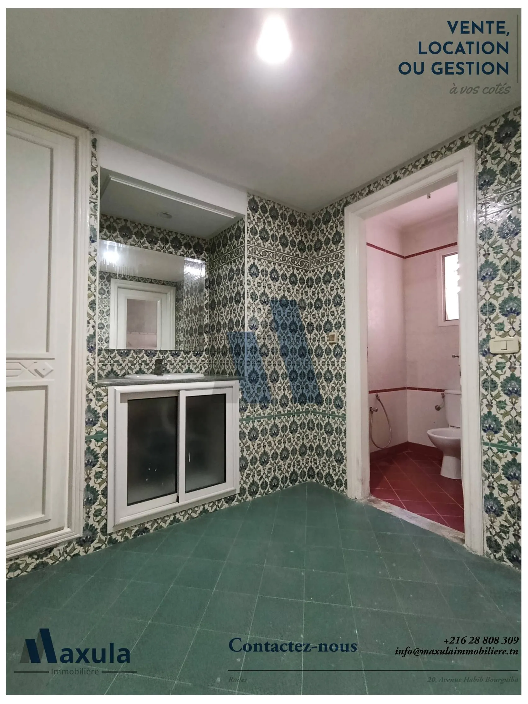 À LOUER APPARTEMENT S+3 À USAGE BUREAUTIQUE À MEGRINE COTEAUX