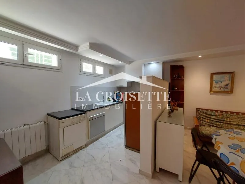 Rez-de-chaussée de villa S2 meublé à La Marsa mrcl0205