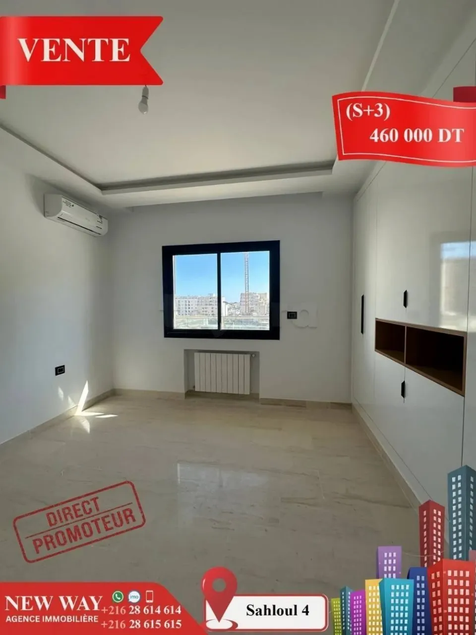 (S+3) Directe Promoteur à Sahloul 4 avec Place de Parking